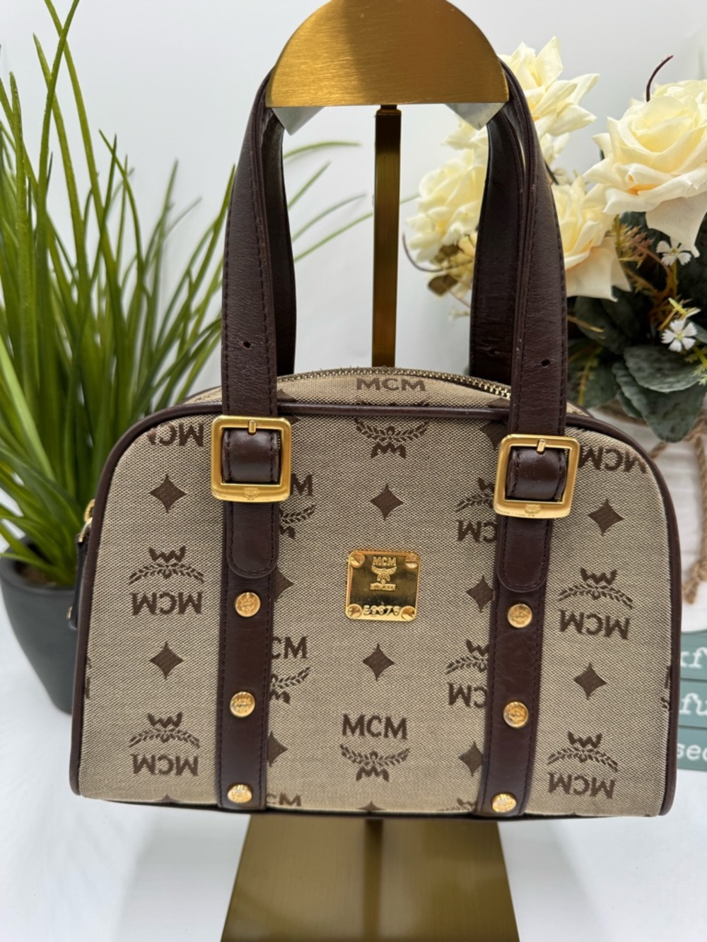 MCM Vintage Visetos Monogram Mini Boston Bag - COA included